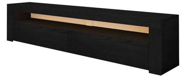 TV-állvány, fekete fa, 150 cm
