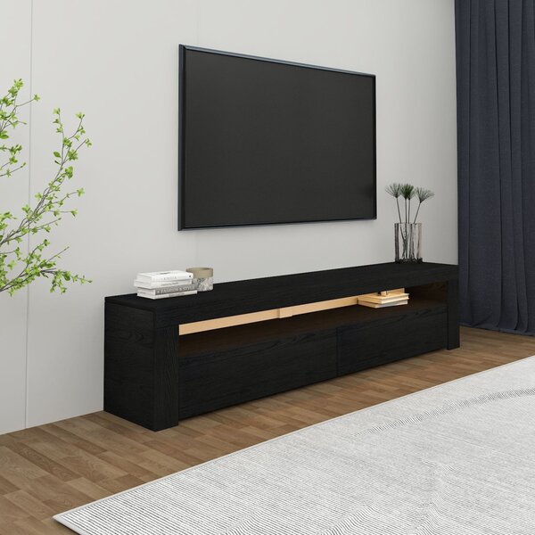 TV-állvány, fekete fa, 150 cm