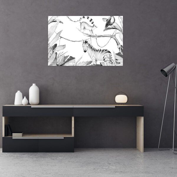 Kép - Akvarell dzsungel (90x60 cm)