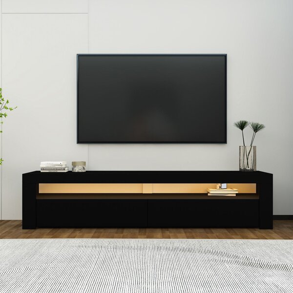 TV-állvány, fekete, 150 cm