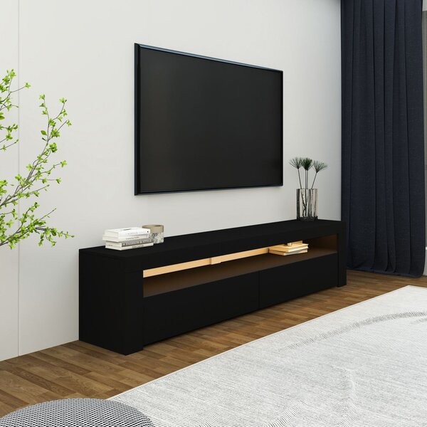 TV-állvány, fekete, 150 cm