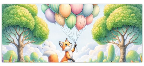 Kép – Boldog róka (120x50 cm)