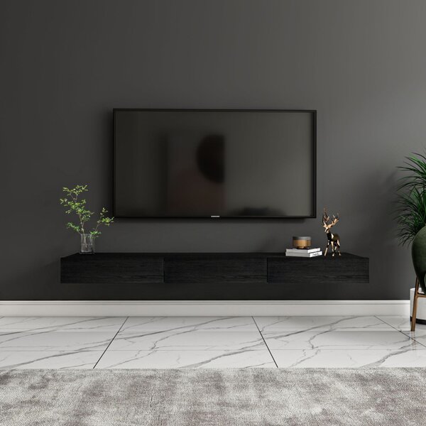 Avalon TV-állvány, fekete fa, 140 cm