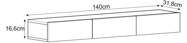 Avalon TV-állvány, fehér, 140 cm