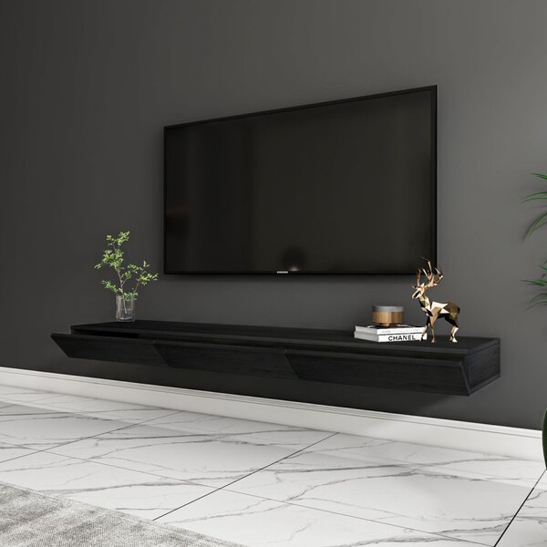 Avalon TV-állvány, fekete fa, 140 cm