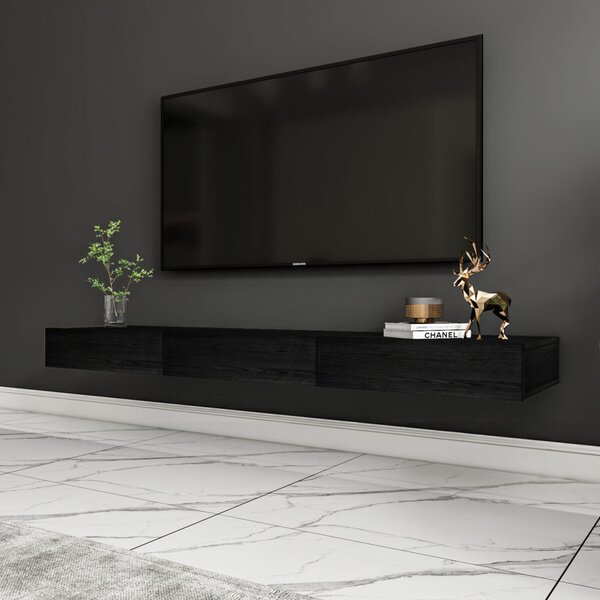 Avalon TV-állvány, fekete fa, 140 cm