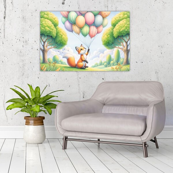 Kép – Boldog róka (90x60 cm)