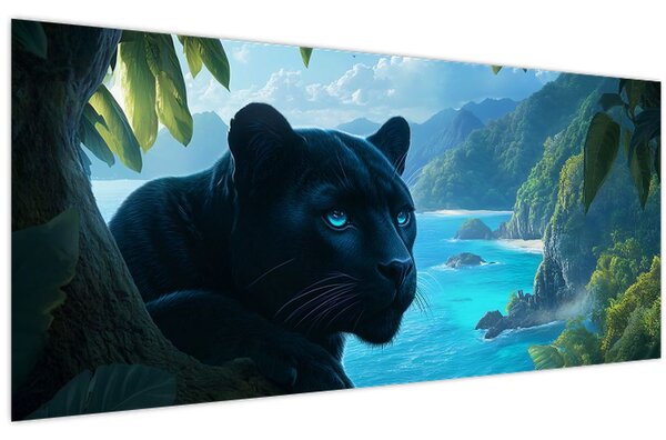 Kép - Fekete párduc a dzsungelben (120x50 cm)