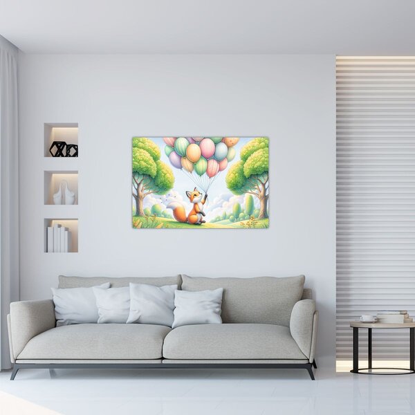 Kép – Boldog róka (90x60 cm)
