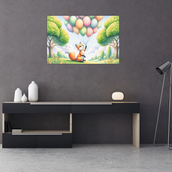 Kép – Boldog róka (90x60 cm)