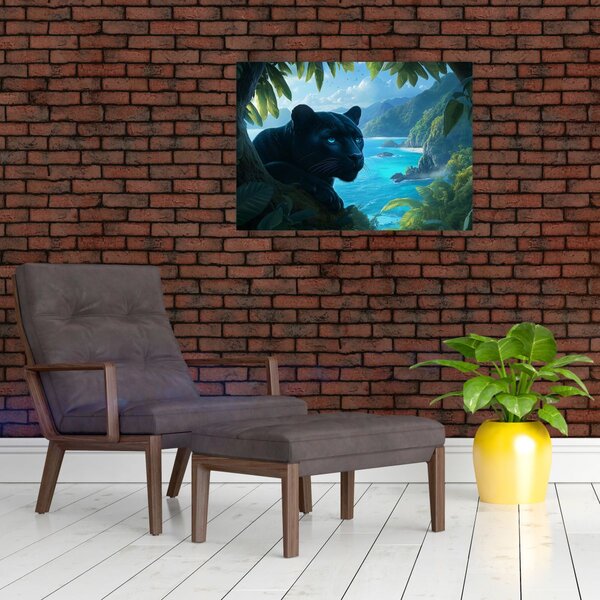 Kép - Fekete párduc a dzsungelben (70x50 cm)