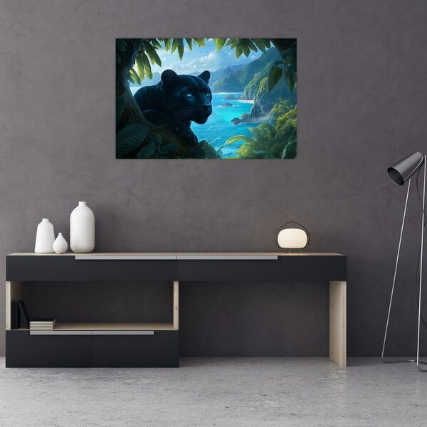Kép - Fekete párduc a dzsungelben (90x60 cm)