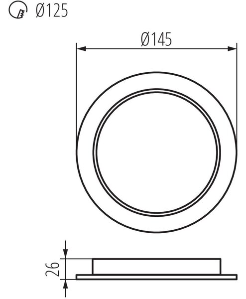 Oprawa downlight LED okrągła TAVO LED DO 12W-NW 1250lm 4000K barwa neutralna biały 36512