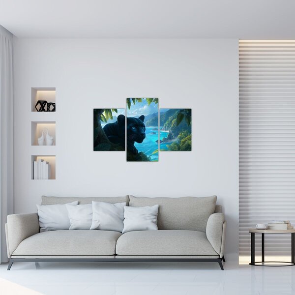 Kép - Fekete párduc a dzsungelben (90x60 cm)