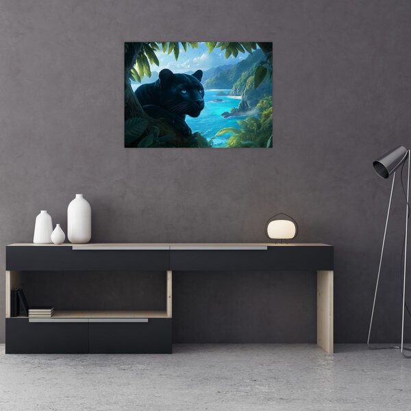 Kép - Fekete párduc a dzsungelben (70x50 cm)
