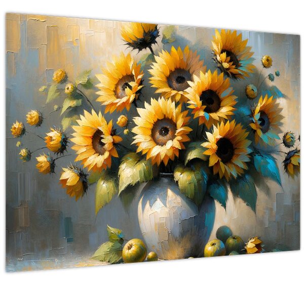 Kép – Napraforgós váza (70x50 cm)