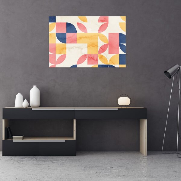 Kép - Absztrakció retro mintákkal (90x60 cm)