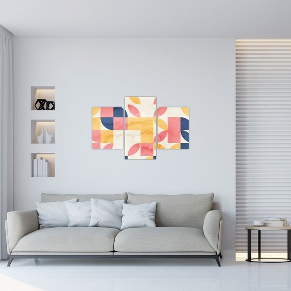 Kép - Absztrakció retro mintákkal (90x60 cm)