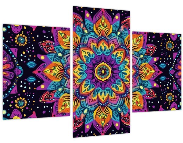 Kép - Kaleidoszkópos mandala (90x60 cm)