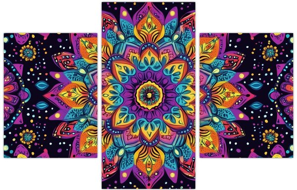 Kép - Kaleidoszkópos mandala (90x60 cm)