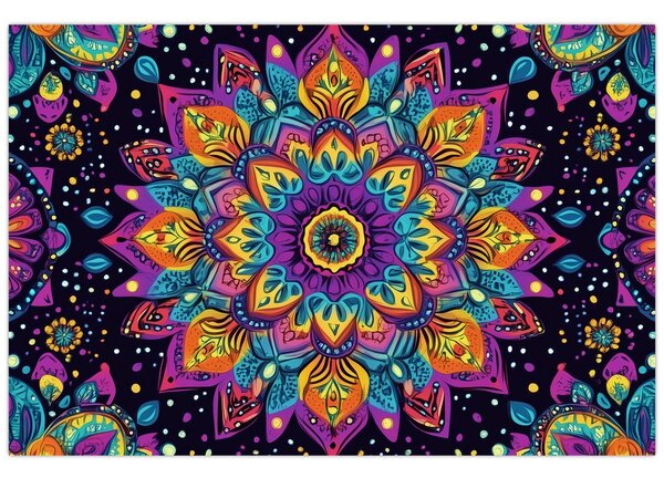 Kép - Kaleidoszkópos mandala (90x60 cm)