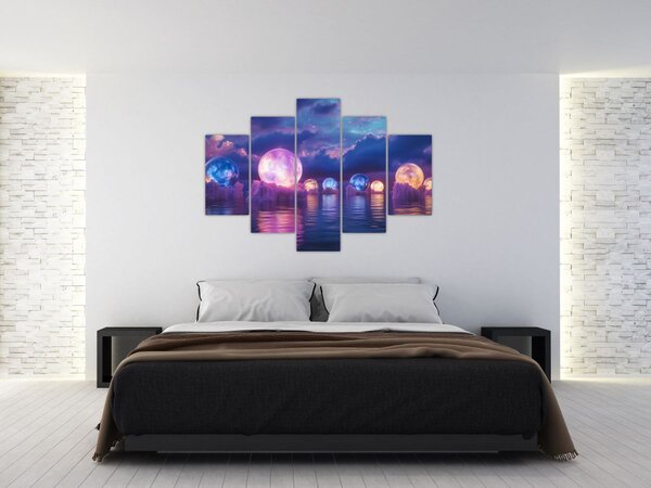 Kép - Bolygók a vízen (150x105 cm)