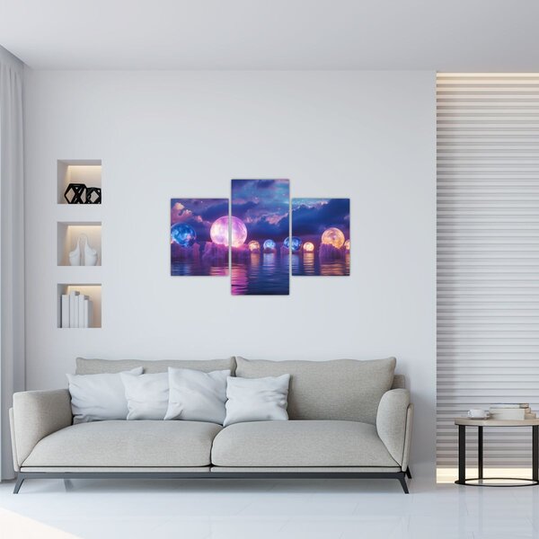 Kép - Bolygók a vízen (90x60 cm)