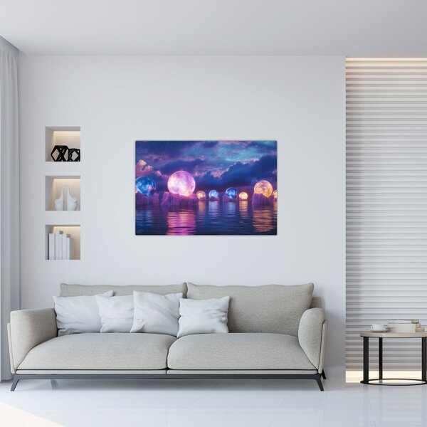 Kép - Bolygók a vízen (90x60 cm)