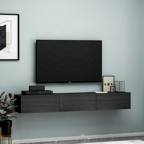 Terra TV-állvány, fekete, 180 cm