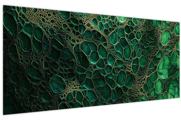 Kép - Zöld mikroszkópos kép (120x50 cm)