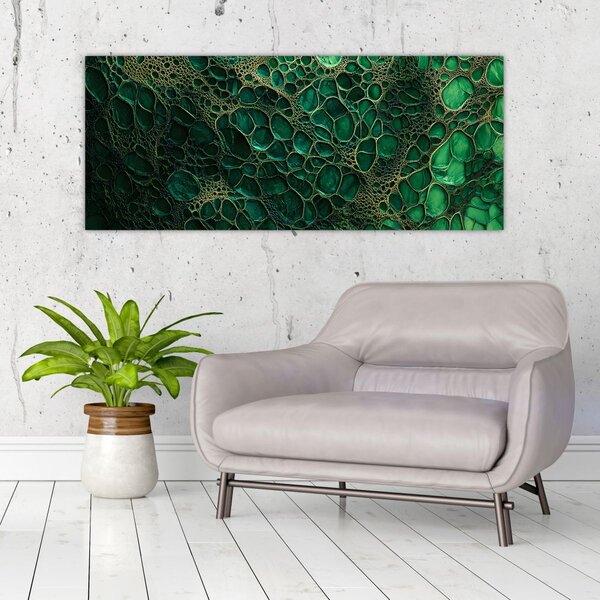 Kép - Zöld mikroszkópos kép (120x50 cm)