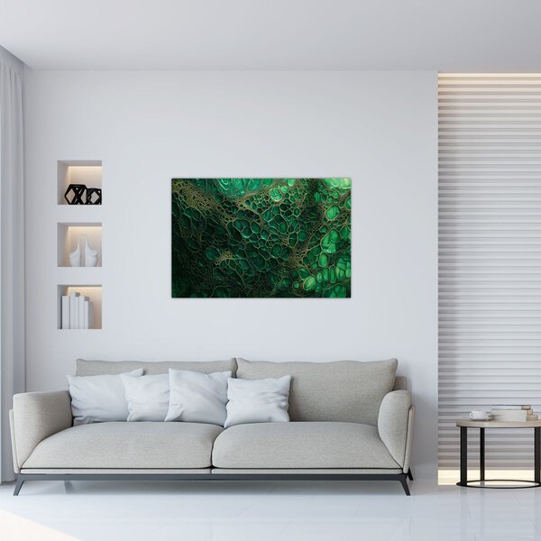 Kép - Zöld mikroszkópos kép (90x60 cm)