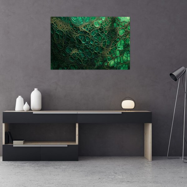 Kép - Zöld mikroszkópos kép (90x60 cm)