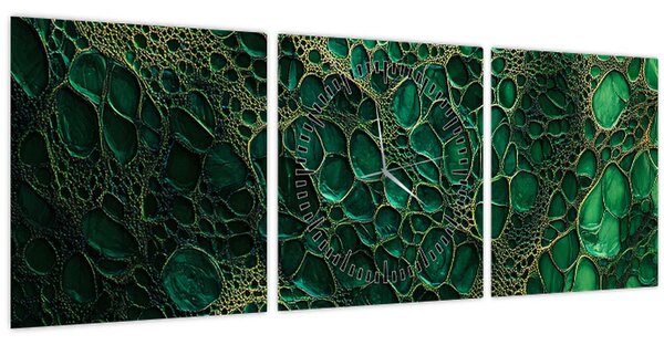 Kép - Zöld mikroszkópos kép (órával) (90x30 cm)