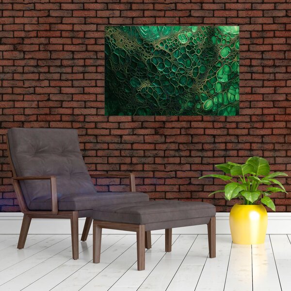 Kép - Zöld mikroszkópos kép (90x60 cm)