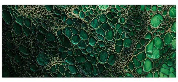 Kép - Zöld mikroszkópos kép (120x50 cm)