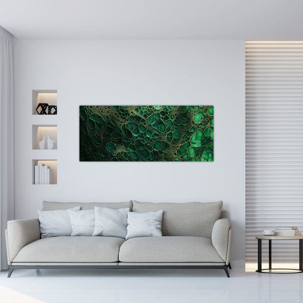 Kép - Zöld mikroszkópos kép (120x50 cm)