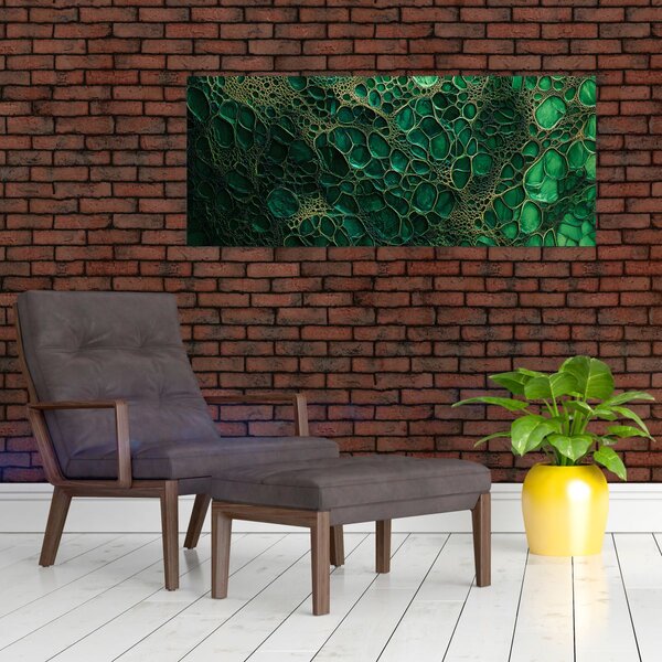 Kép - Zöld mikroszkópos kép (120x50 cm)