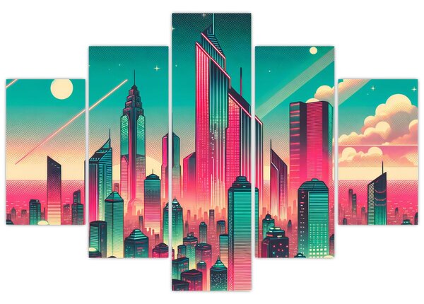 Kép – Nagyváros pop-art stílusban (150x105 cm)