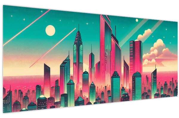 Kép – Nagyváros pop-art stílusban (120x50 cm)