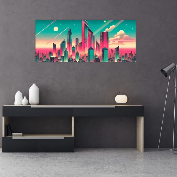 Kép – Nagyváros pop-art stílusban (120x50 cm)