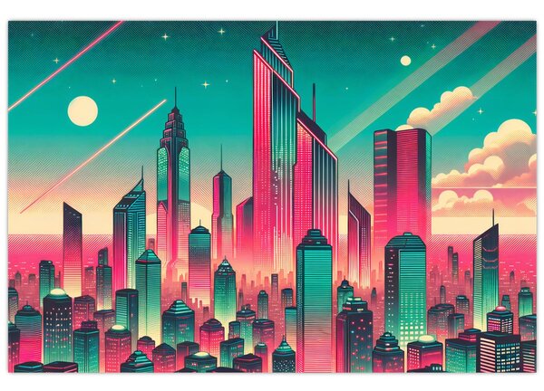 Kép – Nagyváros pop-art stílusban (90x60 cm)