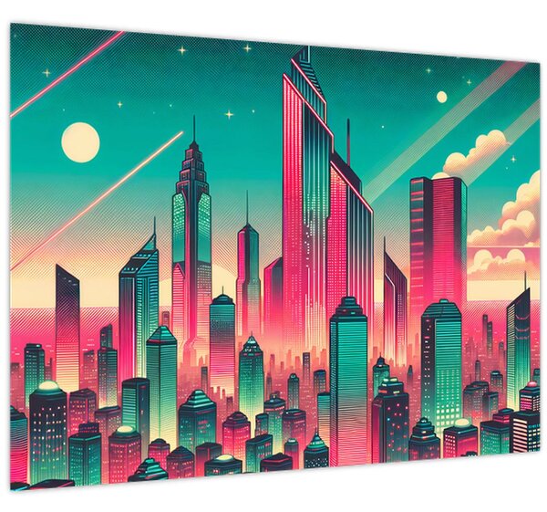 Kép – Nagyváros pop-art stílusban (70x50 cm)
