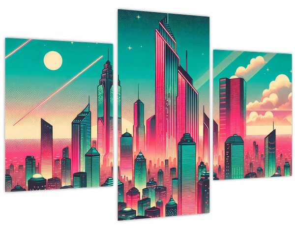 Kép – Nagyváros pop-art stílusban (90x60 cm)