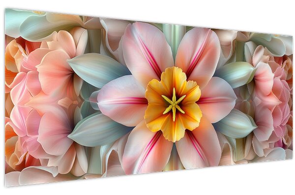 Kép - Kaleidoszkópos virág (120x50 cm)
