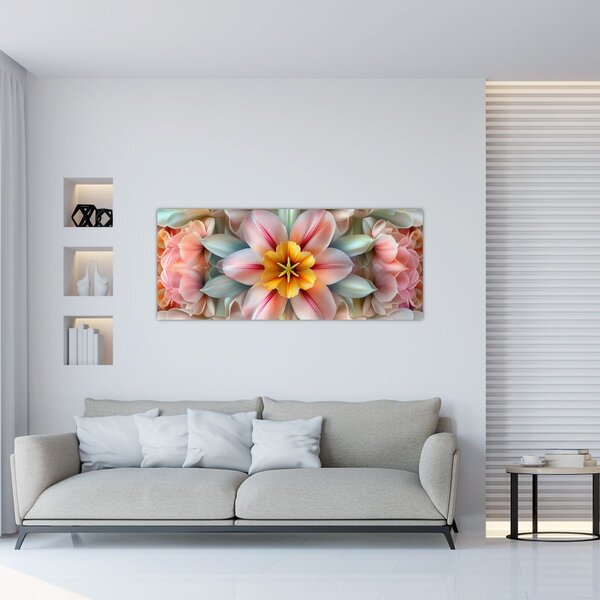Kép - Kaleidoszkópos virág (120x50 cm)