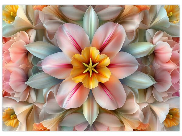Kép - Kaleidoszkópos virág (70x50 cm)