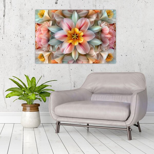 Kép - Kaleidoszkópos virág (90x60 cm)