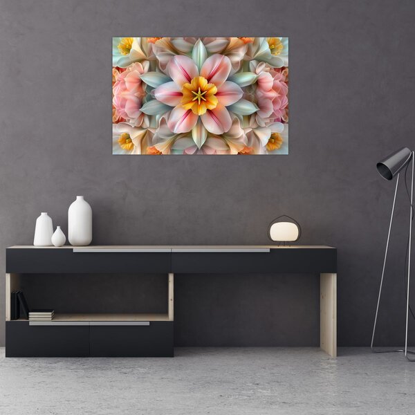 Kép - Kaleidoszkópos virág (90x60 cm)