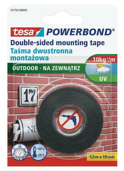 Kétoldalas Ragasztószerelő Szalag Tesa 19mm x 1,5 m Vízálló Habosított